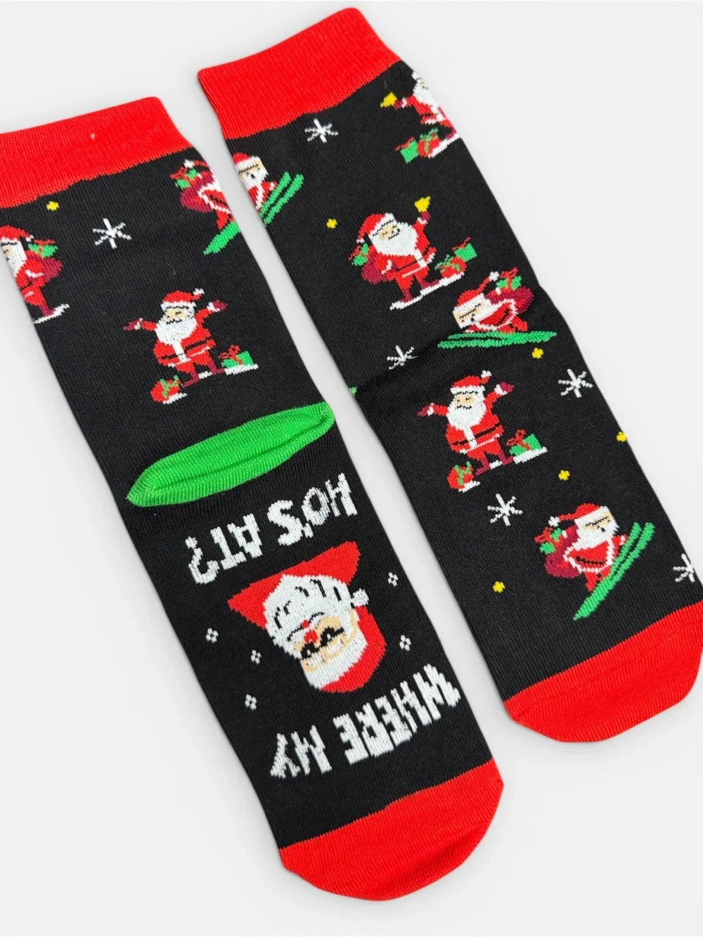 NWT Kids Santa Christmas Socks Gift Box XL 10-12Y Funny Holiday Socks